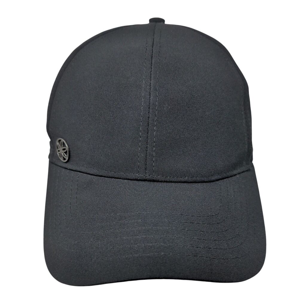 Gaiam Strapback Hat Black One Size Adjustable Laser Cut Solid 6 Panel